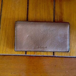 Coach brown checkbook cover